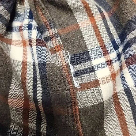 Carhartt Loose Fit Heavyweight Flannel Shirt Mens L Brown Plaid Long Sleeve - Picture 9 of 11